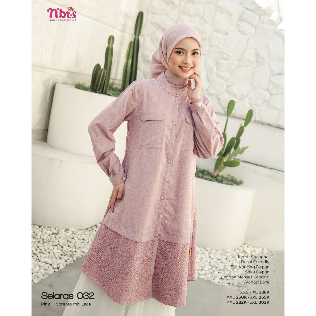 GNT - TUNIK NIBRAS SELARAS 032 / BAJU NIBRAS ORI BRANDED BUSUI / BAJU MUSLIMAH WANITA 2025