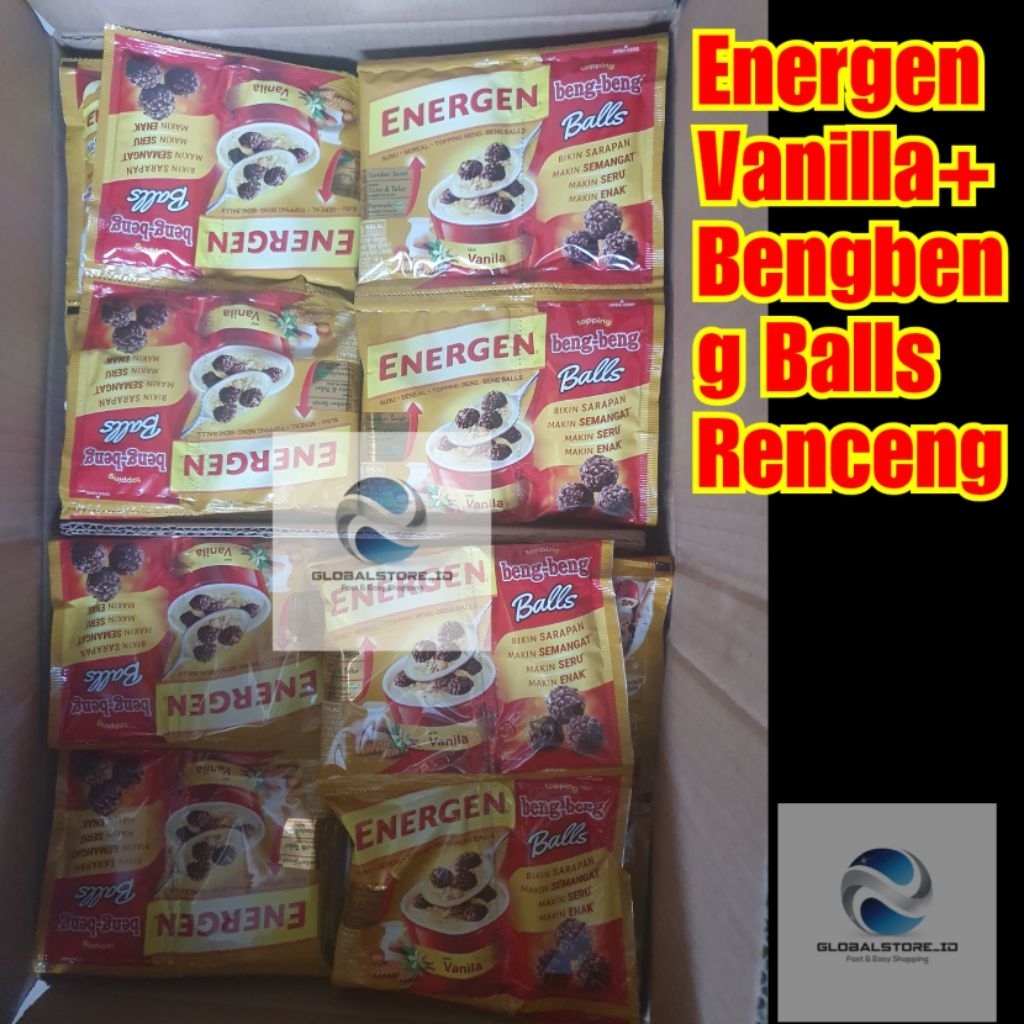 

Energen Vanilla dan bengbeng balls Renceng 10x39gr