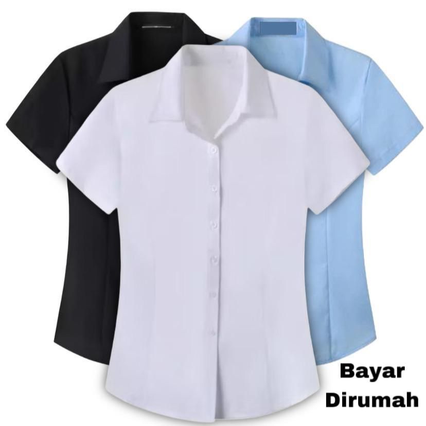 LANGSUNG KIRIM KEMEJA LENGAN PENDEK WANITA - KEMEJA WANITA LENGAN PENDEK