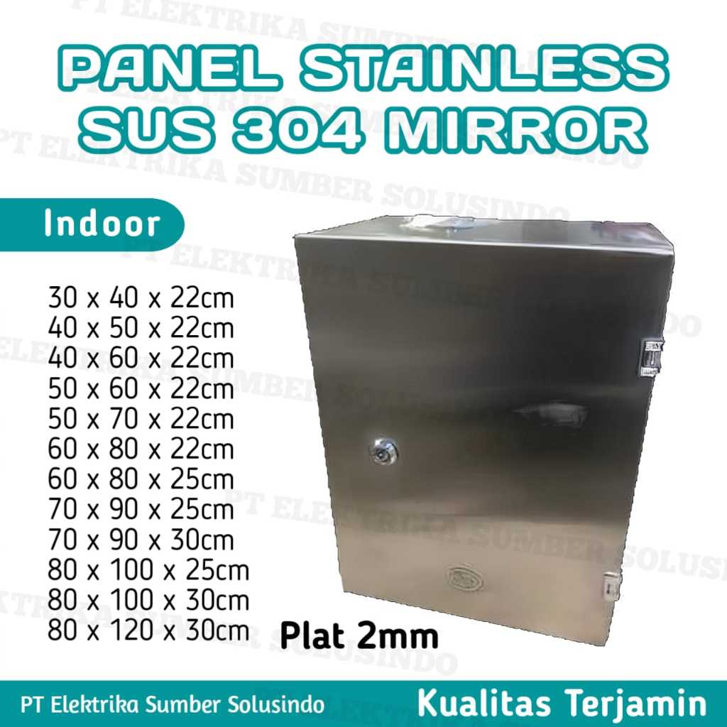 Box Panel STAINLESS SUS 304 Mirror INDOOR Ready banyak ukuran plat 2 mm / 30x40x22cm / 40x50x22cm / 