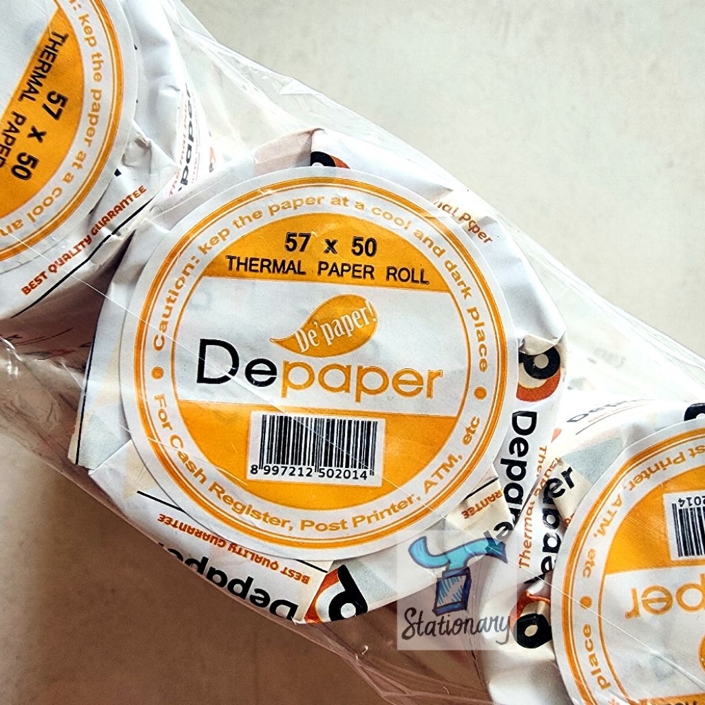 

Thermal Paper Roll DEPAPER 57x50 mm / Kertas Thermal Kasir.