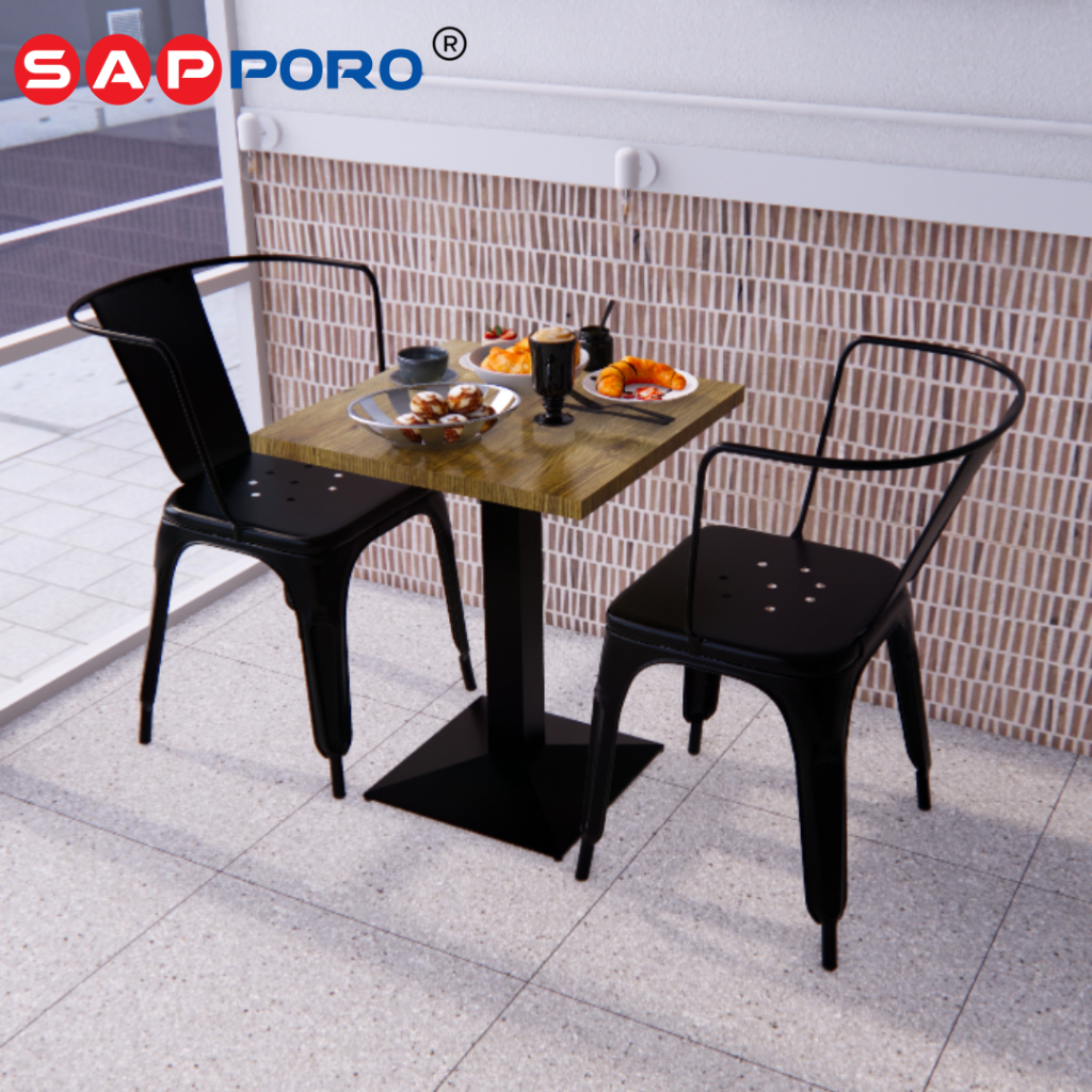 SAPPORO FAVANG - Meja Makan Set | Meja Tolix Set | Dining Table Set