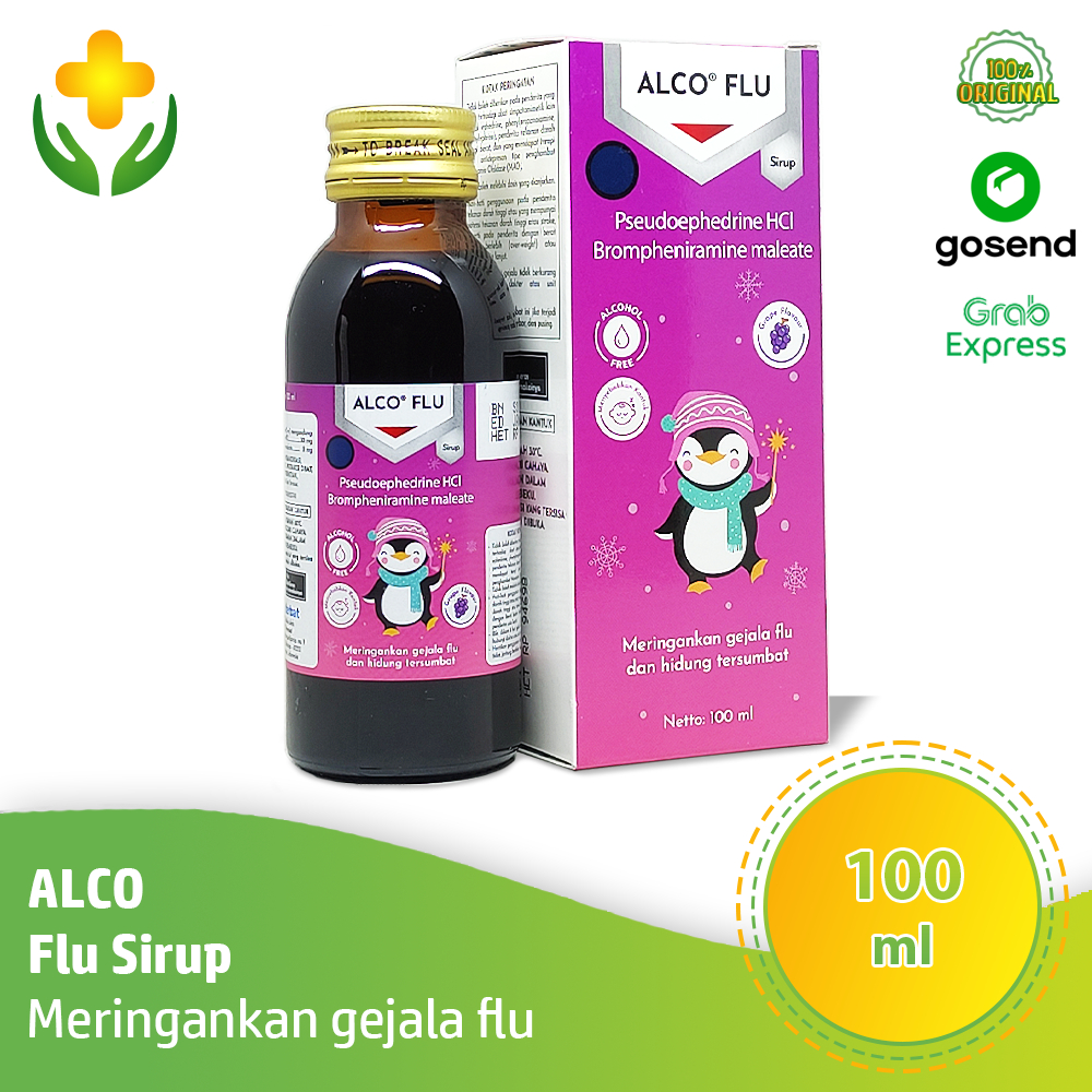 Alco Flu (Alco Plus) Sirup 100 ml Obat Pilek dan Hidung Tersumbat Anak