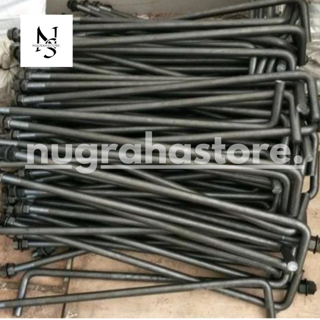 angkur L besi beton hitam  12 × 25 × 10