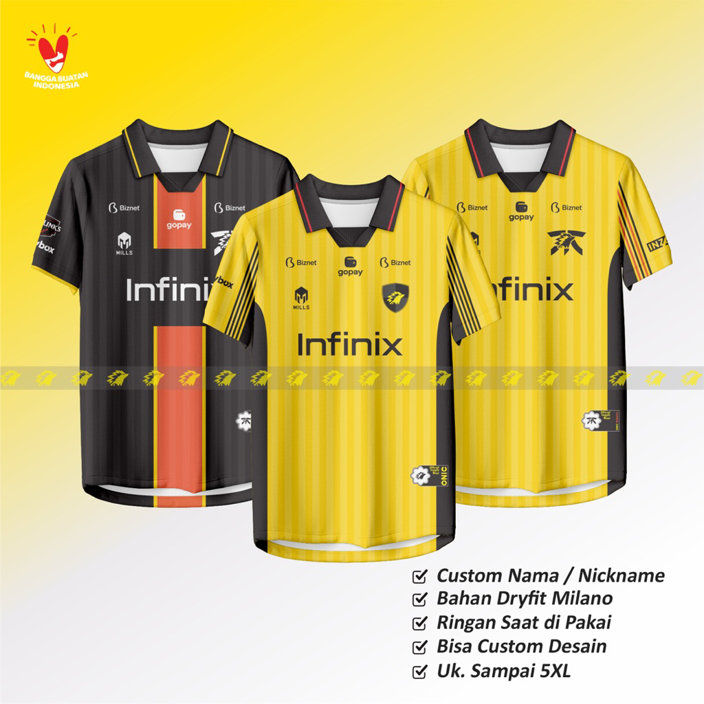 Jersey ONIC FNATIC 2024 Full Print Gratis Custom Nickname