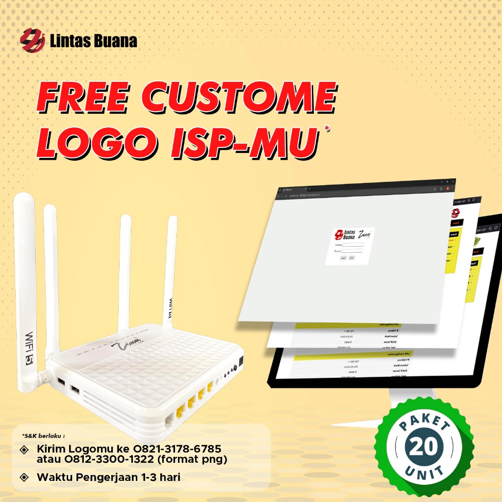 ZIMMLINK XPON ONU ZL-4224X AC1200 DUAL BAND ONU Support EPON & GPON ONT 4*1FE ZL4224X : PAKET 20 ONU