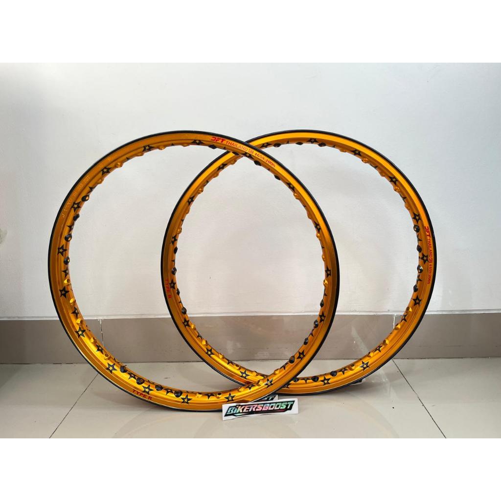 Velg DFT Thailand V-line Ukuran 140-140 Ring 17 eks display GOLD BLACK