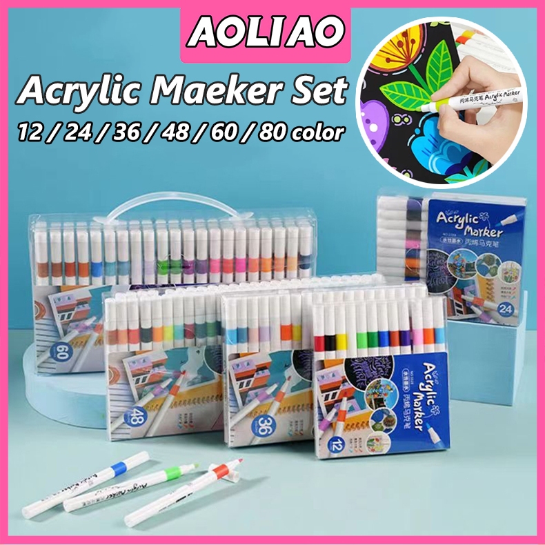 

AOLIAO Spidol Acrylic Painter Acrylic Marker Set Spidol Akrilik DIY Painting Spidol Pastel Pulpen