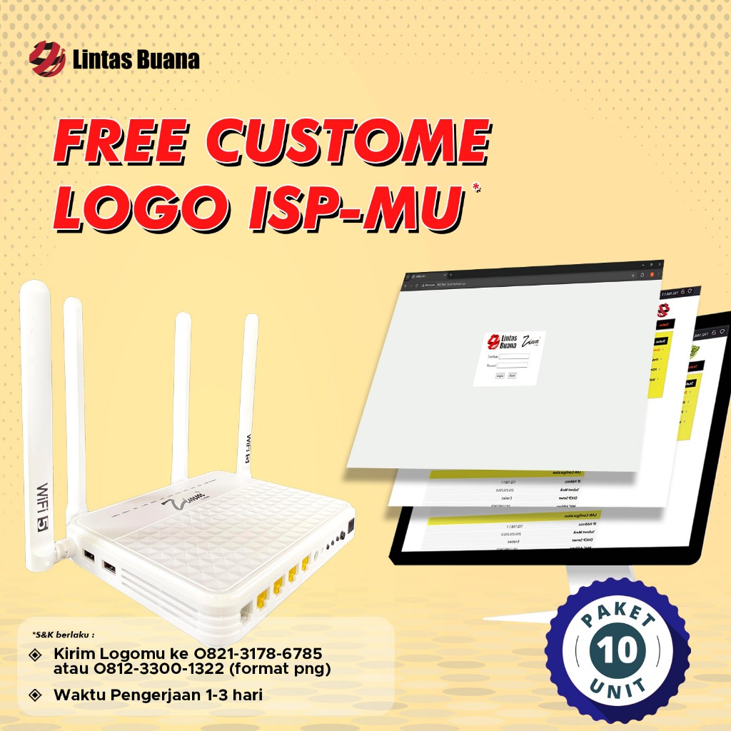 ZIMMLINK XPON ONU ZL-4224X AC1200 DUAL BAND ONU Support EPON & GPON ONT 4*1FE ZL4224X : PAKET 10 ONU