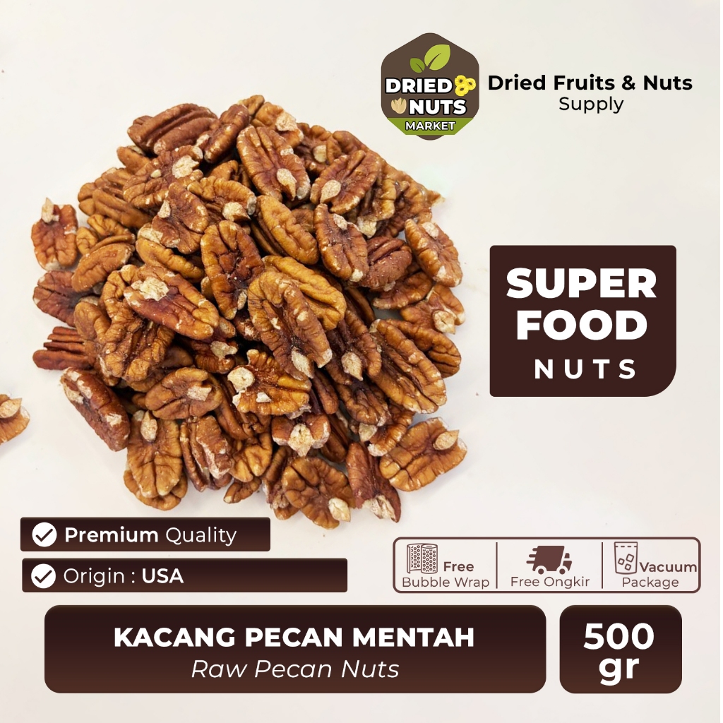 

Kacang Pecan Mentah 500gr | Raw Pecan Nuts USA
