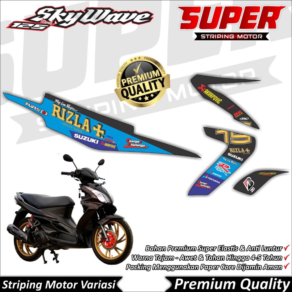 Stiker SKYWAVE Anti Luntur keren Striping Skywave Striping Suzuki SKYWAVE Rizla