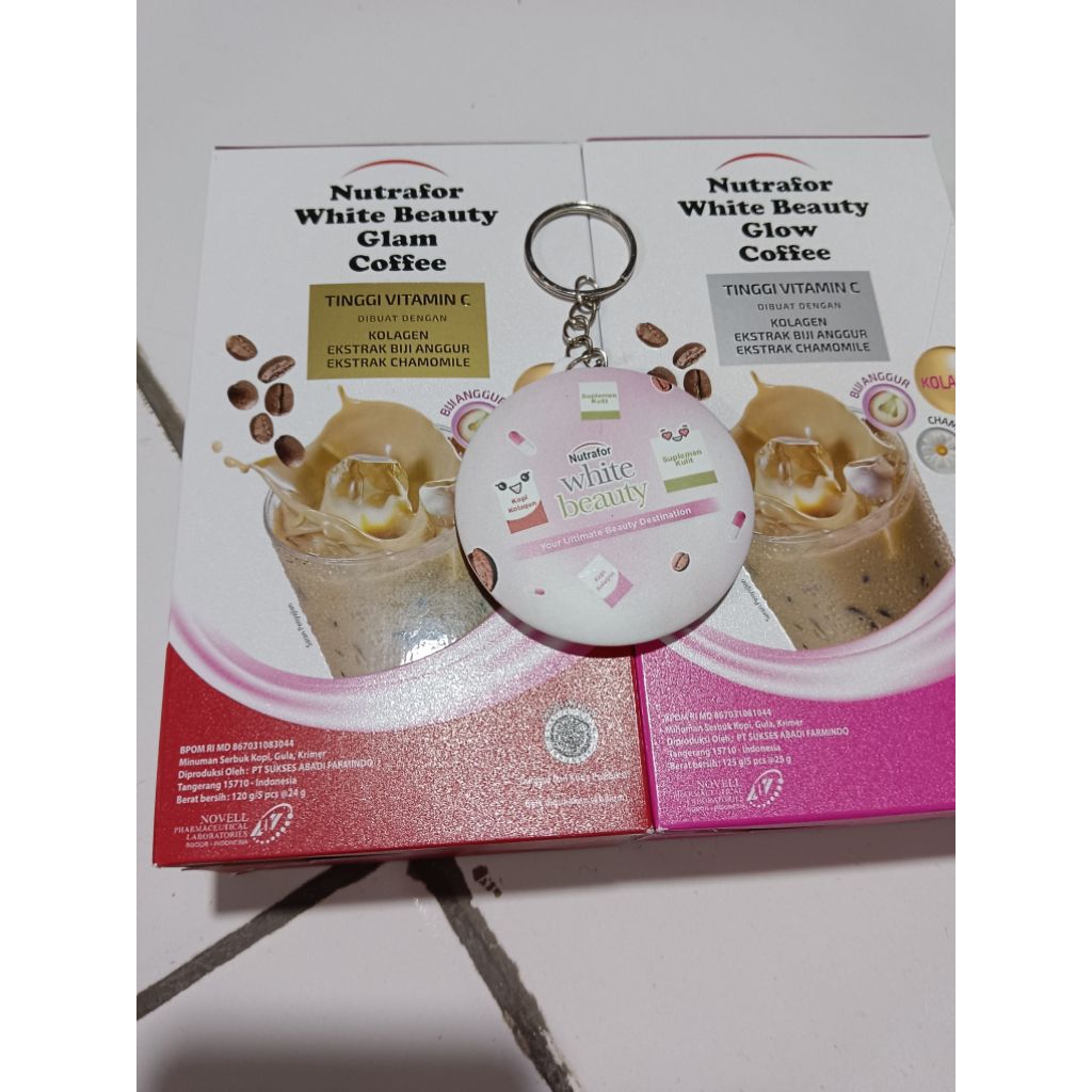 

Nutrafor White beauty glam/glow coffee beli 2 free gantungan kunci