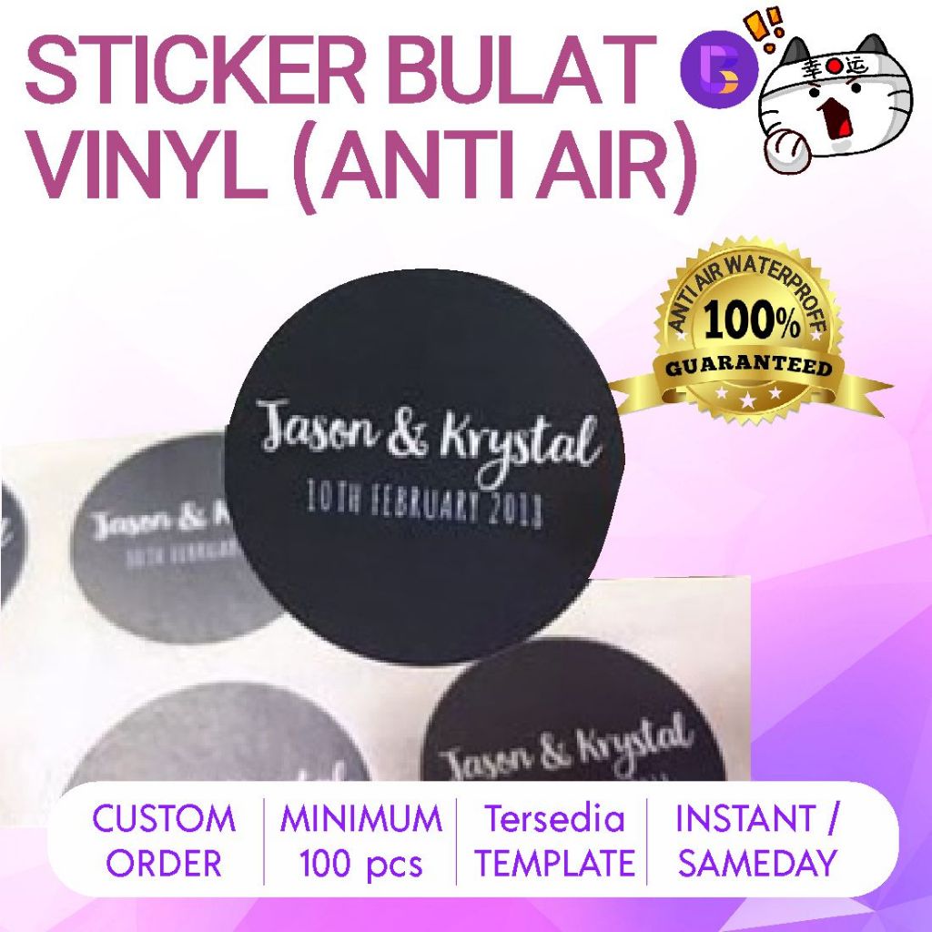 

Cetak Stiker Label BULAT WATERPROOF VINYL Toko Olshop Kue Bakery Kemasan lebaran sticker bisa COD Produk Custom Murah