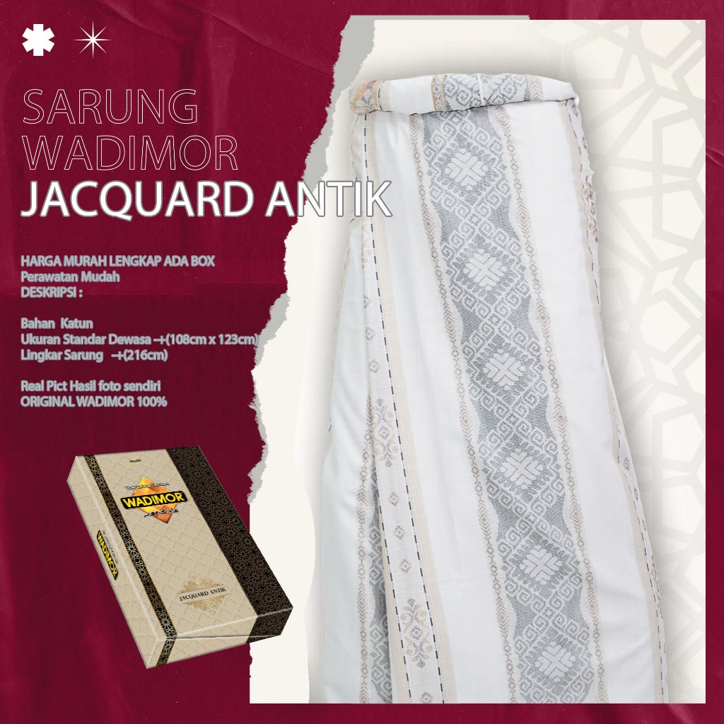 Sarung Wadimor Jacquard Antik Putih