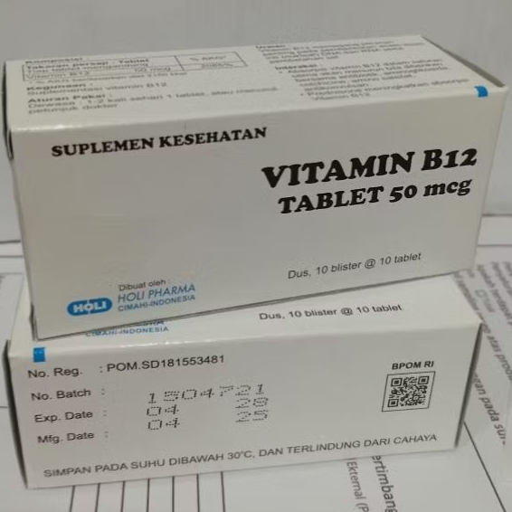 Vitamin B12 50 mcg box 100 tablet