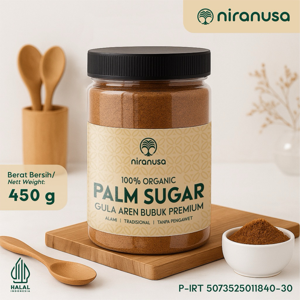 

Gula Aren Bubuk Organik 450g – Palm Sugar Premium • Tanpa Pengawet (TOPLES PLASTIK)