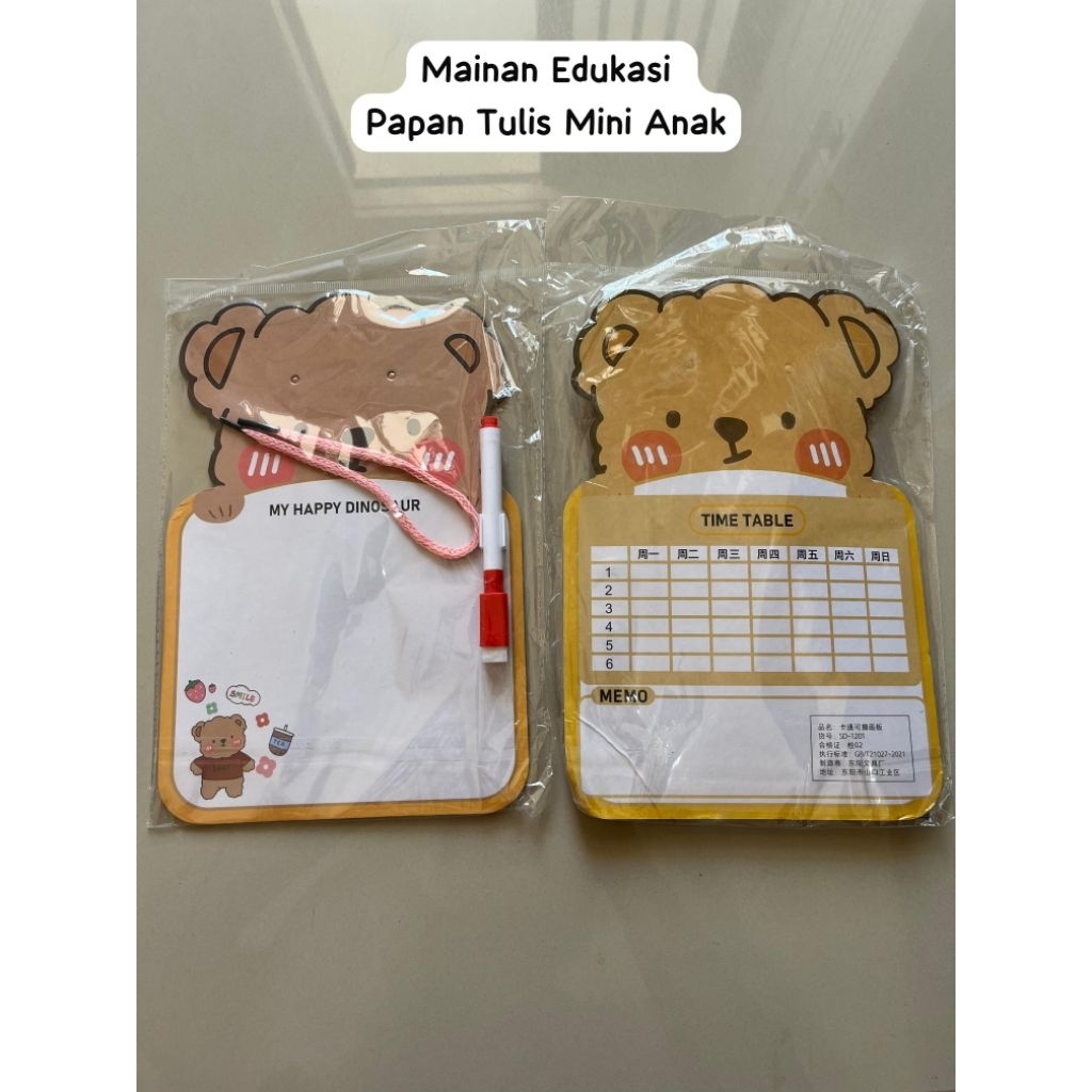 

Mainan Edukasi Papan Tulis Mini Anak Free Spidol bisa dihapus