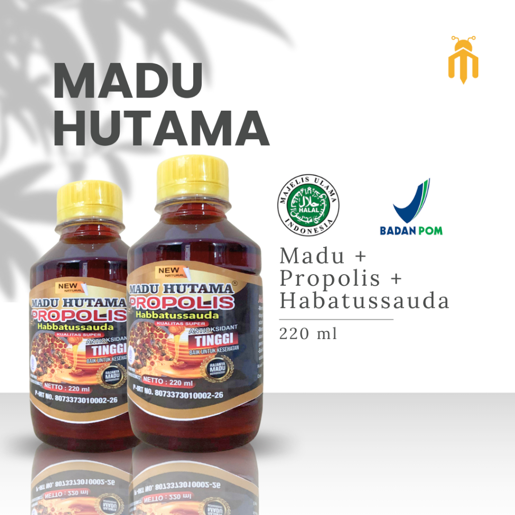 

Madu Hutama Propolis Habbatussauda 130 ml – Madu Herbal Murni untuk Imun, Stamina, dan Anak