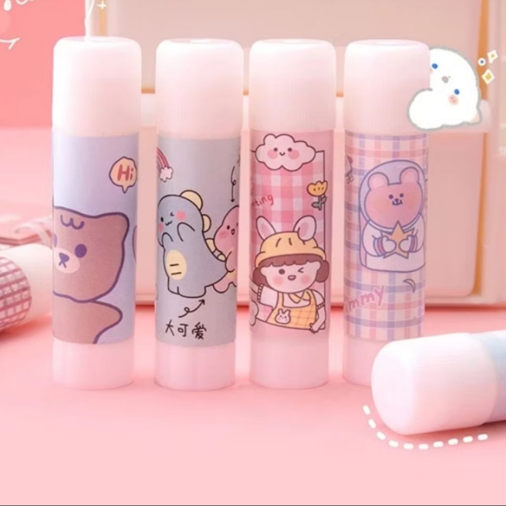 

Aimilo Lem Perekat Kertas Padat Glue Stick Lem Stik Batang Putar Sekolah Kantor Motif Lucu