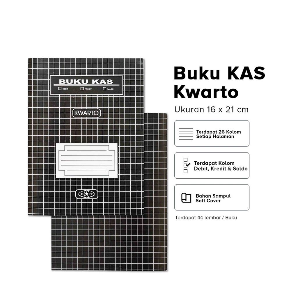 

Buku Kas Akuntansi HVS Ukuran Kwarto Isi 44 Lembar 3 Kolom Debit Kredit Saldo / PB EDUKASI ANAK - PBNB