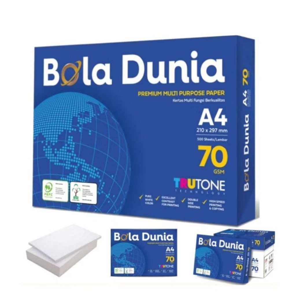 

Kertas HVS A4 Bola Dunia 70 Gsm
