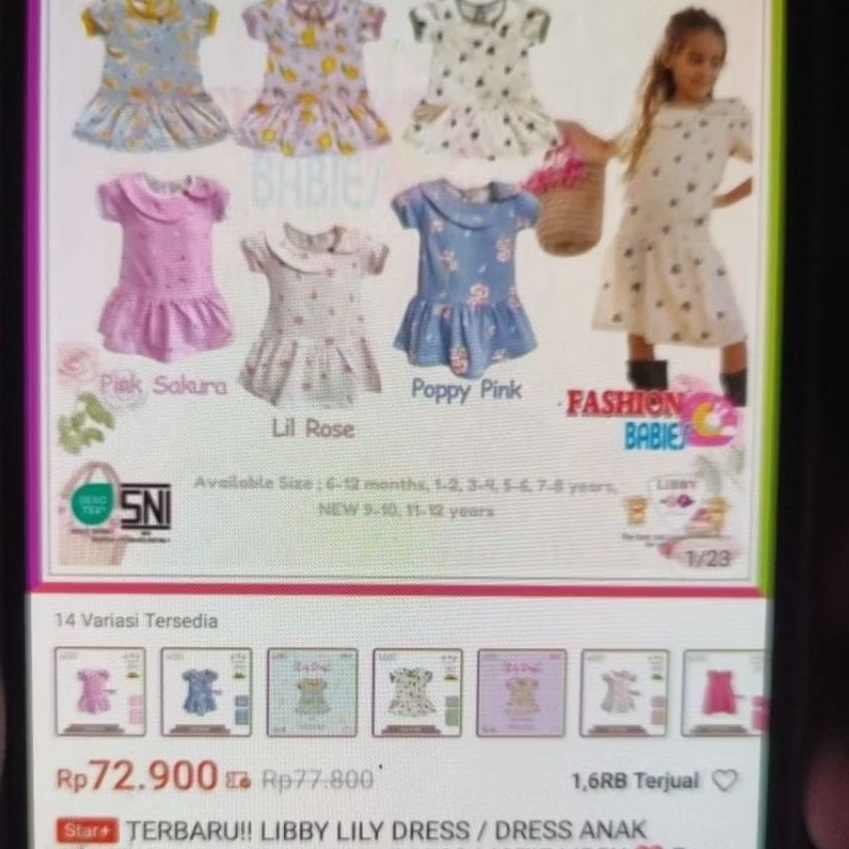 Dress anak 1 tahun libby