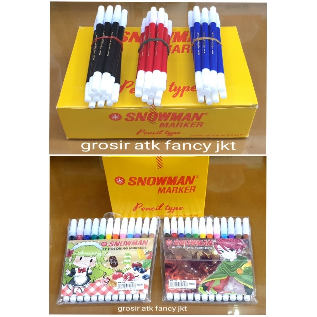 

( 1Pak/144 pcs ) PW-1A Spidol Kecil Snowman SIGN Pen Marker PW1A