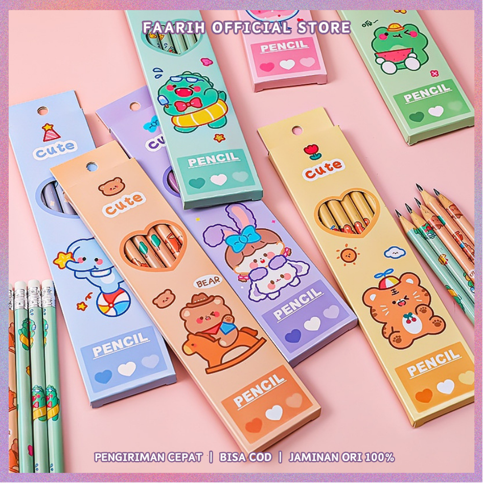 

Pensil Set Isi Banyak / Pensil Set Alat Tulis Sekolah Anak Lucu / Pensil Set Pack Cute Free Penghapus / Pensil Anak Karakter Lucu Isi 6Pcs Motif Kartun Murah Meriah