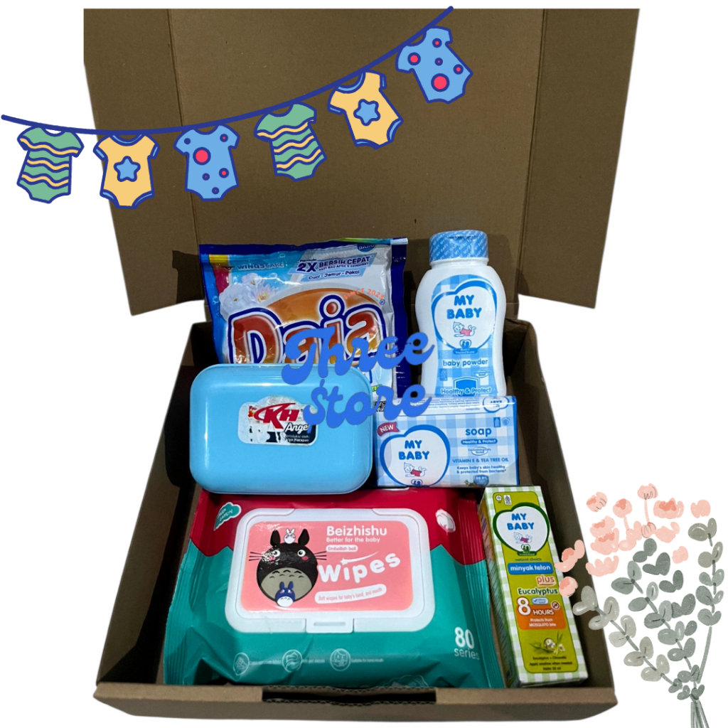 Hampers Kado Bayi Baru Lahir / Parcel Kado Bayi Lucu Isi Lengkap Untuk Cowok & Cewek