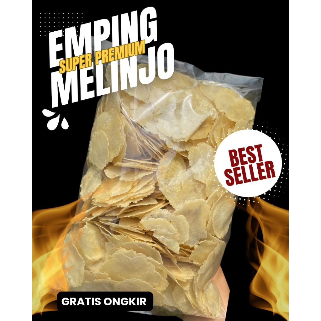 

(1kg)Emping melinjo mentah tipis lebar siap goreng original