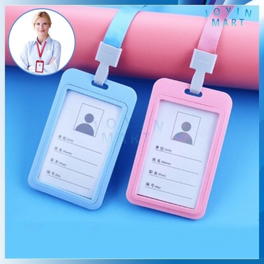 

[COMELA] NAME TAG ID CARD TRANSPARANT GANTUNGAN KARTU NAMA PLASTIK VERTICAL LANYARD POTRAIT MOTIF POLOS NAME TAG UJIAN SUDAH PAKAI TALI LENGKAP