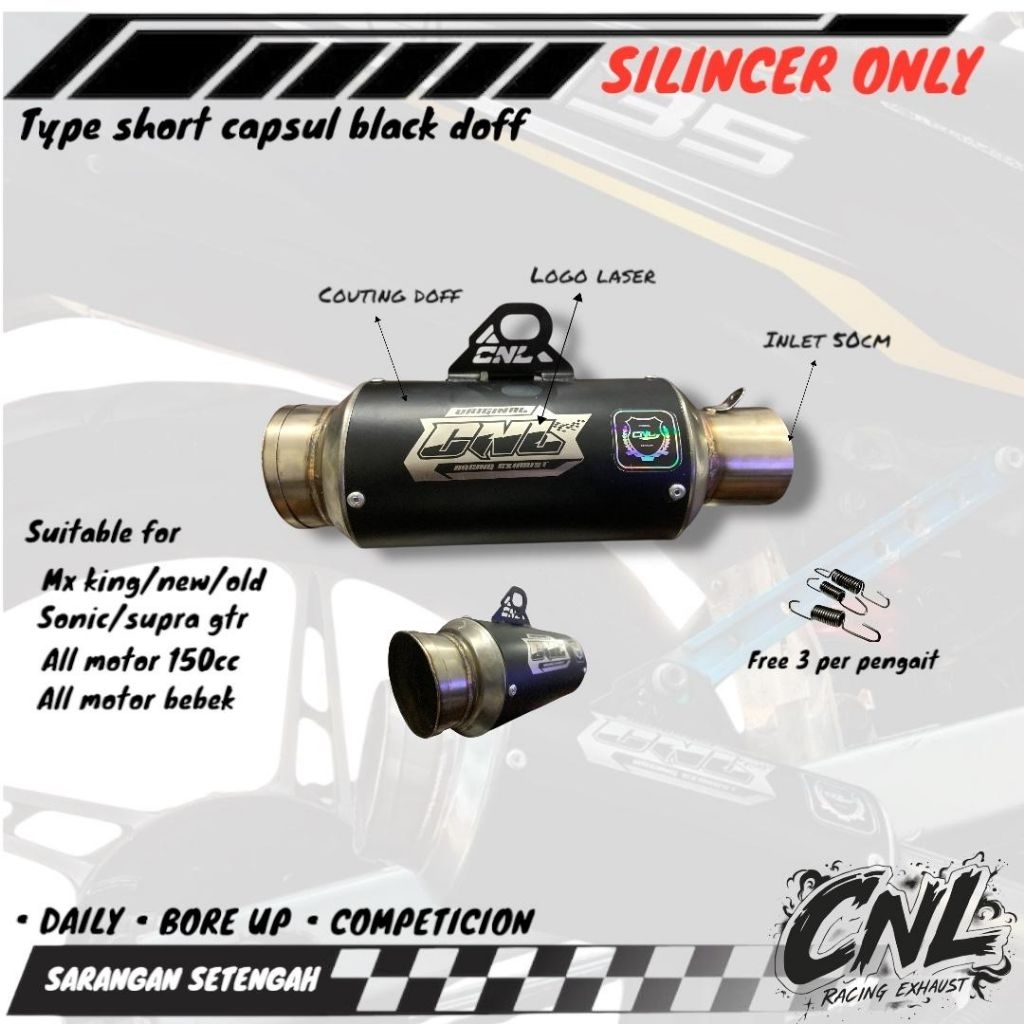 knalpot racing slincer saja inlet 50mm MX king new old Sonic fu karbu injeksi  Supra GTR Vixion R15 