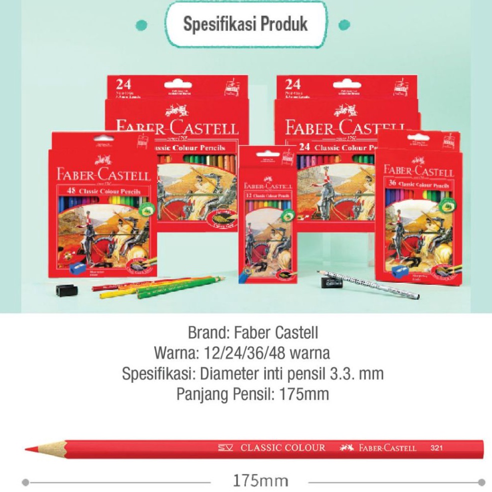 

KODE L79J FaberCastell Pensil Warna Color Pencils Classic Color