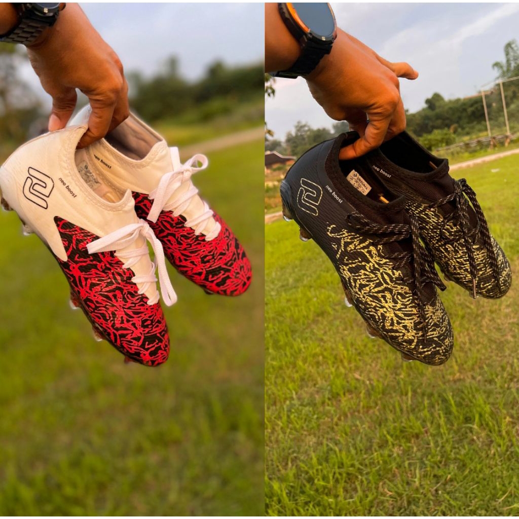 ERZUMA - Sepatu Sepak Bola PYTHON Original IN Black Gold, White Red Boots