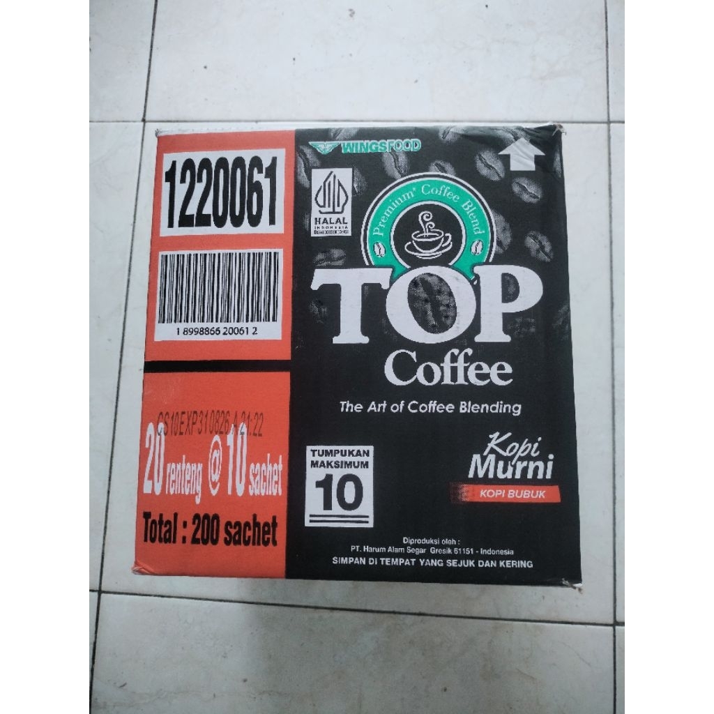 

TOP Coffee Kopi Murni – 1 Dus (200 Sachet)