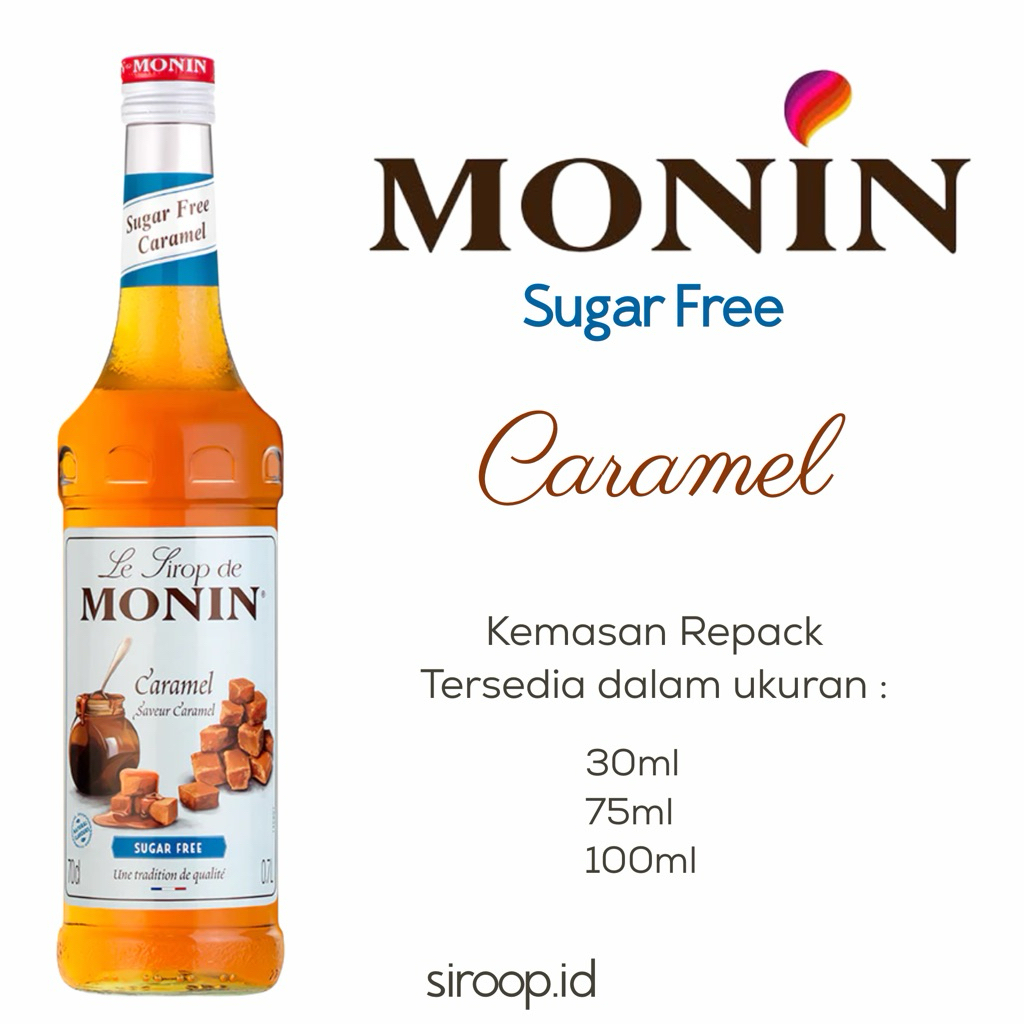 

Monin Sugar Free Caramel Syrup Repack 30ml 75ml 100ml