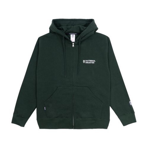 DOUBLAT MATERNAL DISASTER ZIP-UP HOODIE ZIPPER   Dark green
