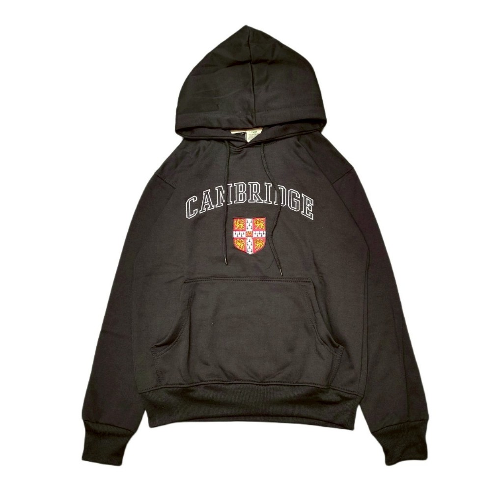 JAKET HOODIE SWEATER CAMBRIDGE UNIVERSITY LOGOTYPE BLACK