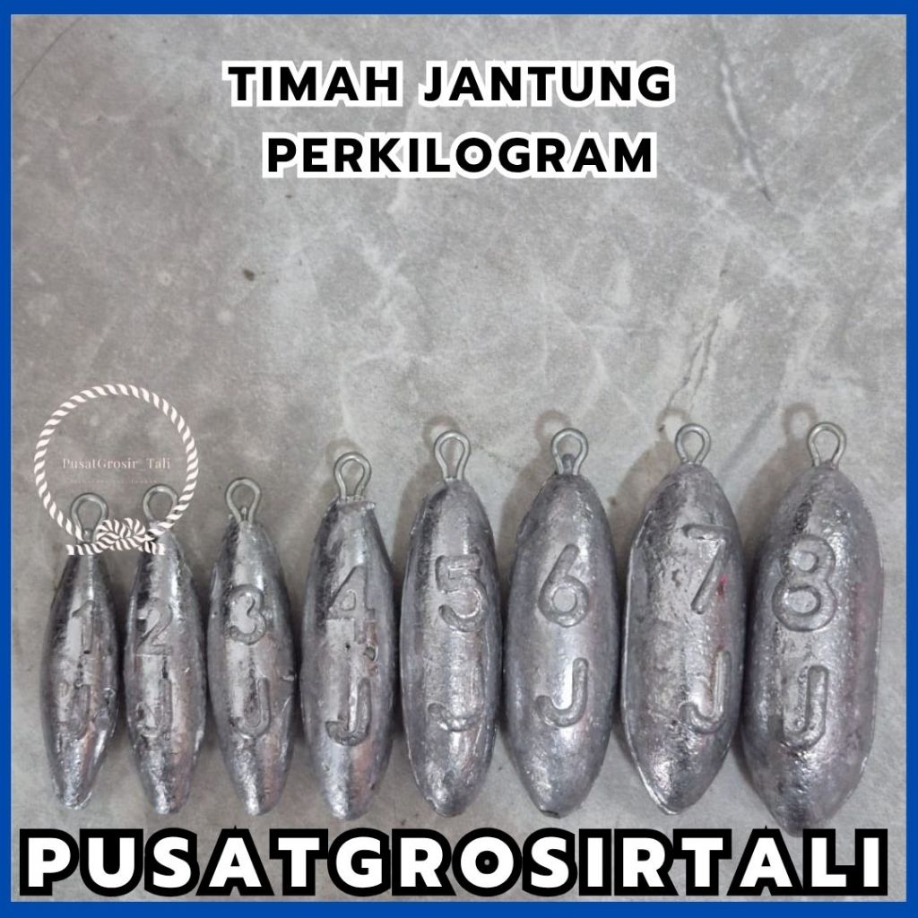 RB Timah Jantung / Timah Pemberat Pancing Jaring BAGUS Ukuran J1-J8