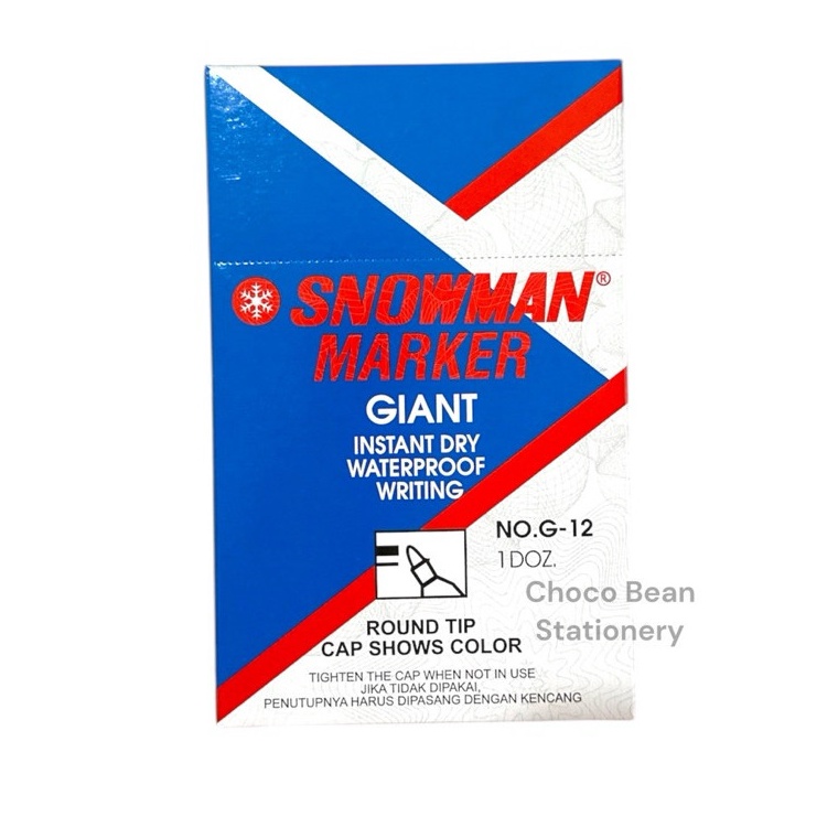 

KODE C19Z 1 Box Spidol Permanent Snowman G12 Spidol Permanen Snowman G12