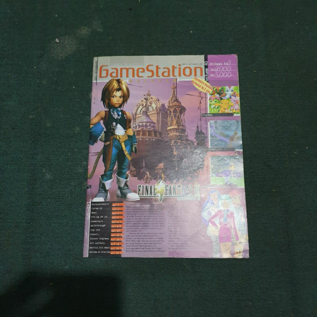 Majalah Game Vintage Rare GameStation Buletin  volume 40 Cover Final Fantasy IX