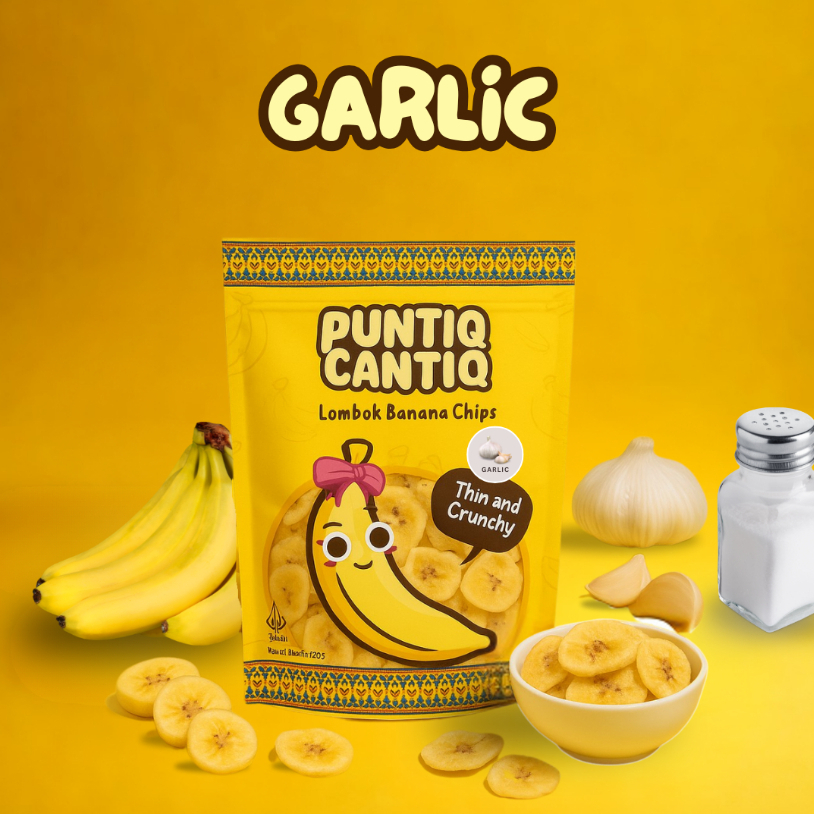 

Keripik Pisang rasa Bawang Putih/Garlic tipis renyah | Puntiq Cantiq