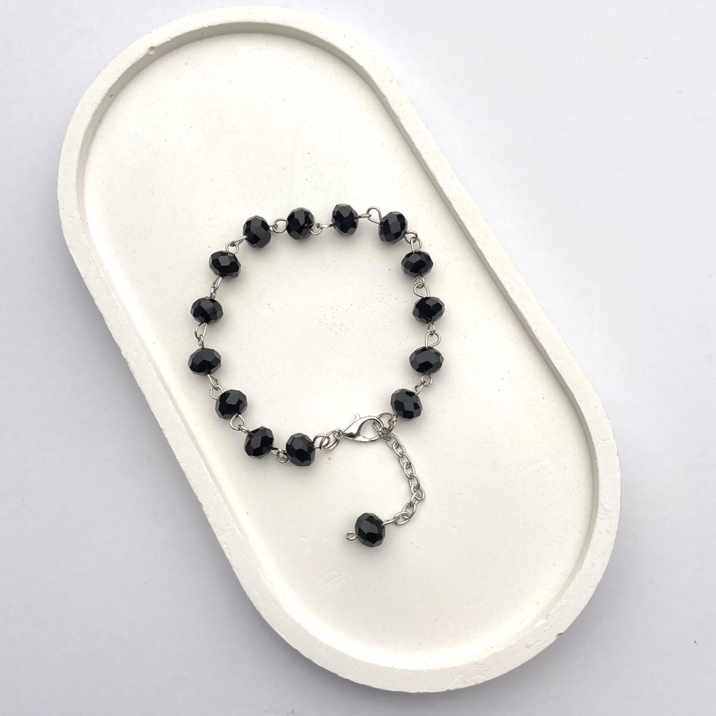 Gelang Wanita Kristal Ceko Adjustable Elegan Gelang Kristal Manis Manik - Manik Kecil Gadis Gelang W