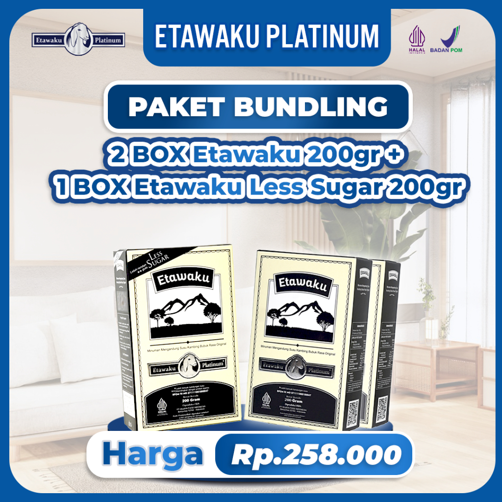 

PROMO BELI 2 pcs Etawaku Platinum 200 gr + 1 Pcs Etawaku Less Sugar 200 gr Solusi Terbaik untuk Kesehatan Pernapasan