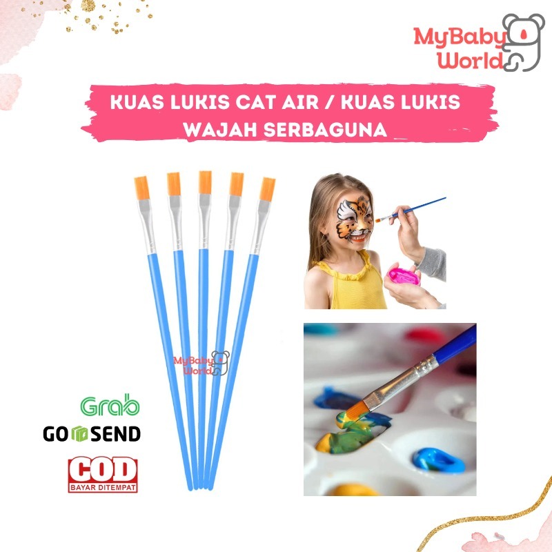 

Lakuku - Kuas Lukis Cat Air / Kuas Lukis Wajah / Kuas Lukis Datar