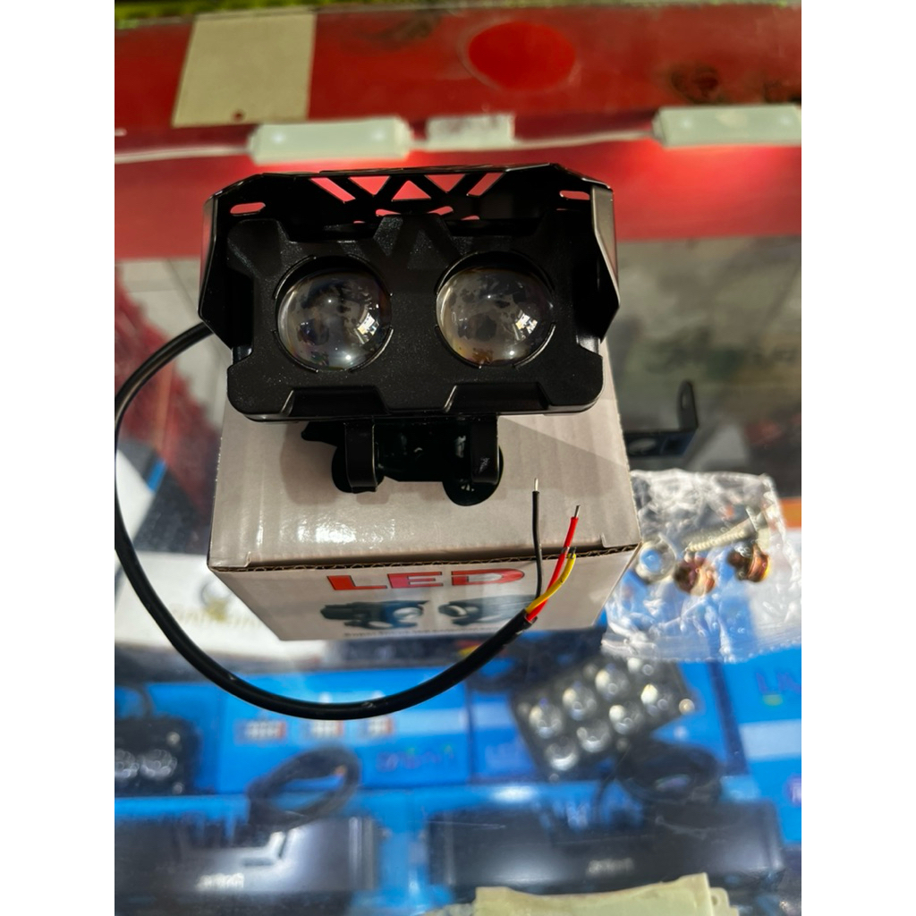 LAMPU SQL 2 MATA TOPI BODY BESI LAMPU TEMBAK LED SQL LAMPU SOROT LASER LED SHOT LIGHT DOBEL COLOR DO