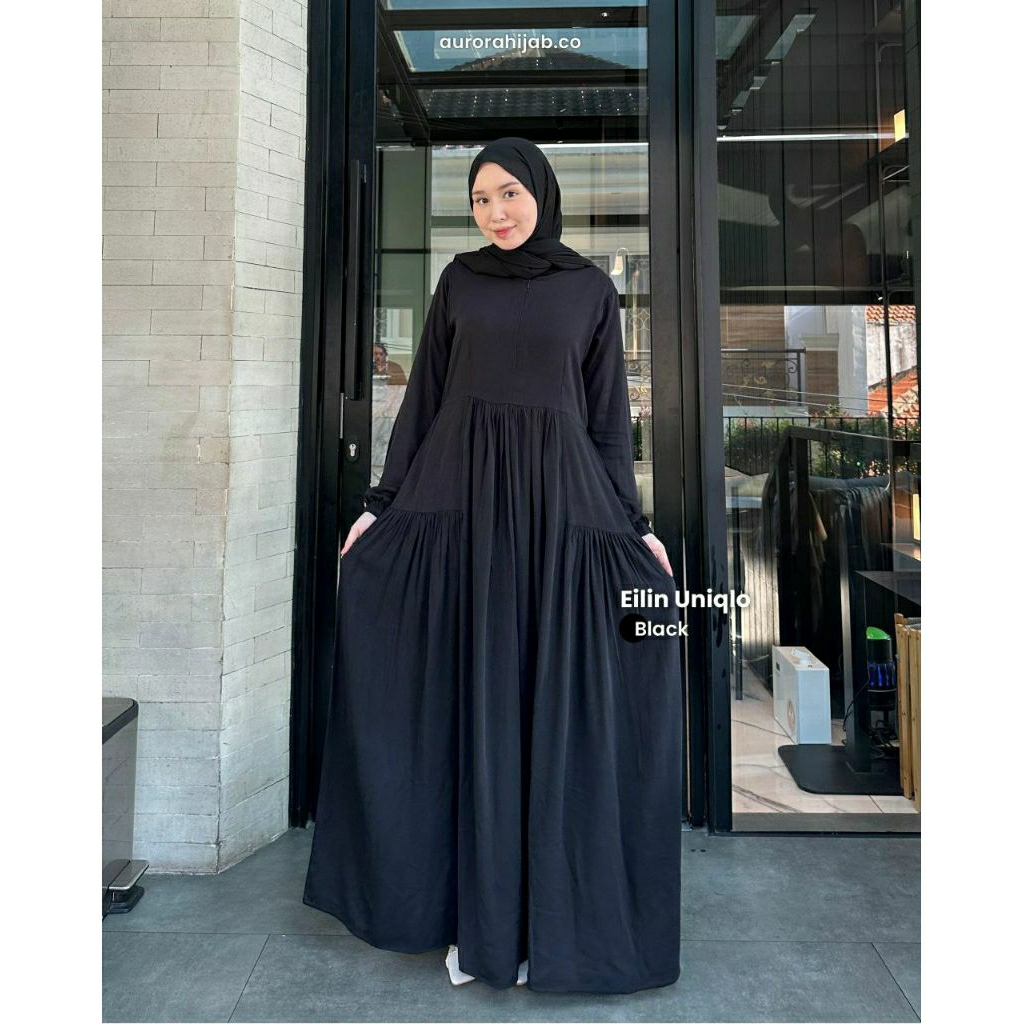 GAMIS EILIN (GAMIS SAJA) BY AURORA HIJAB // GAMIS SYARI POLOS KATUN RAYON UNIQLO