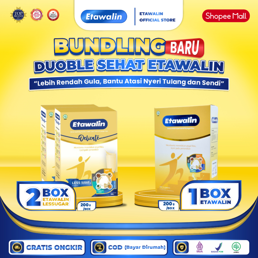 

Etawalin Special Bundling 2 Box Paket Sehat Lebih Rendah Gula Bantu Atasi Nyeri Sendi