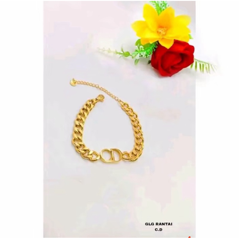 Gelang CD Rantai Sisik Naga Titanium Stainless Steel