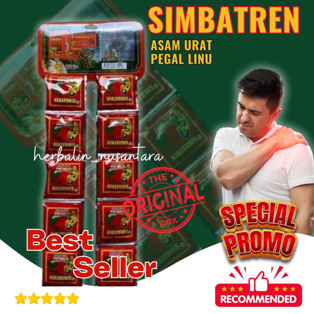 

Kapsul Simbatren Original 100% Asli Asam Urat Pegel Linu